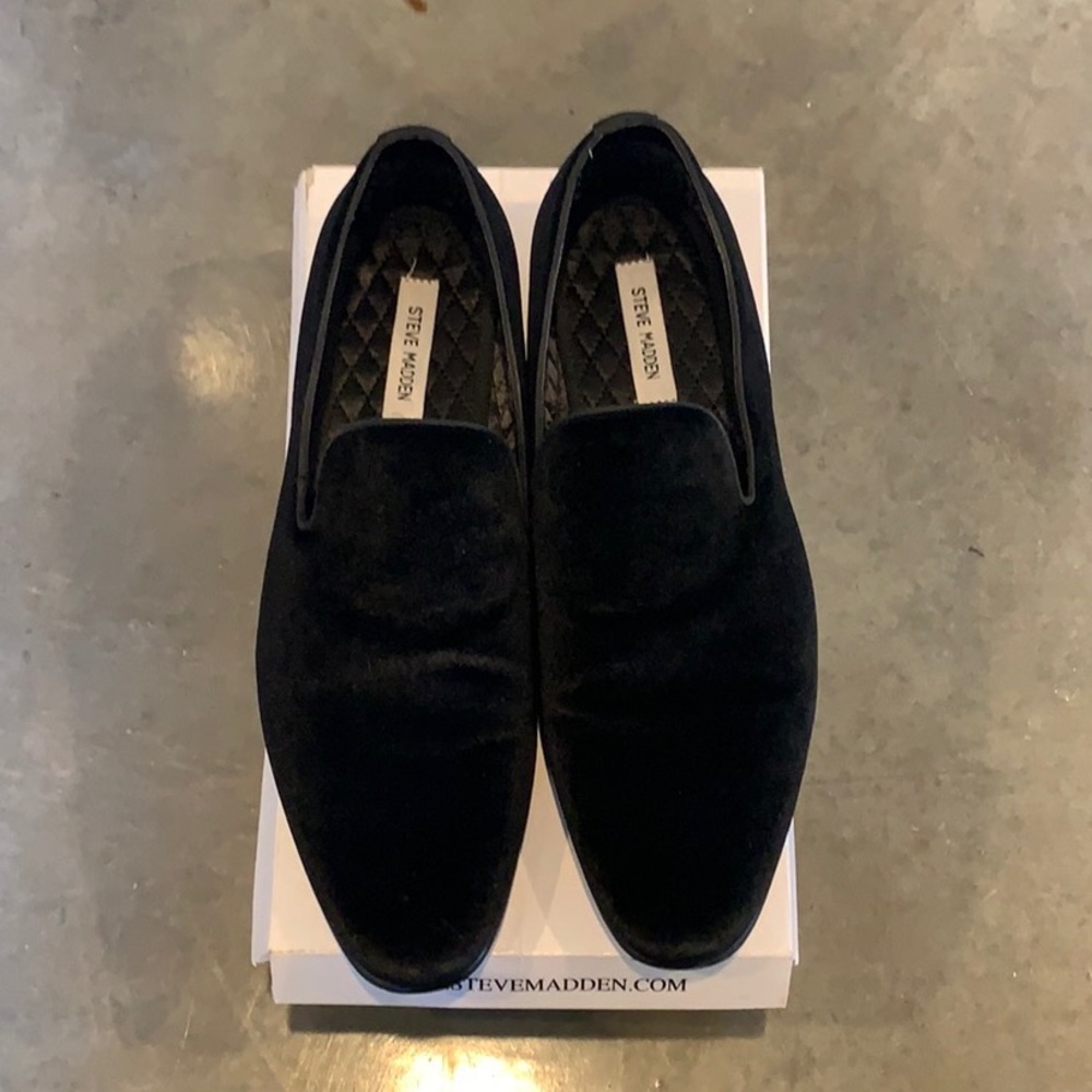 Steve Madden Black Velvet Slipper Men Sz 13